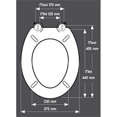 Abattant WC Galets de plage Gris - Universel