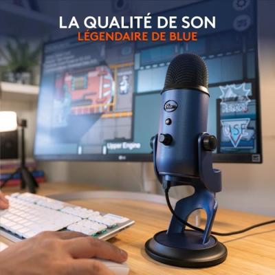 Microphone USB Premium LOGITECH G Yeti pour Enregistrement Streaming Gamer Podcast - Bleu