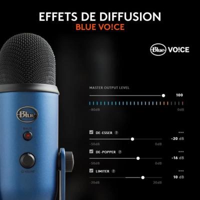 Microphone USB Premium LOGITECH G Yeti pour Enregistrement Streaming Gamer Podcast - Bleu