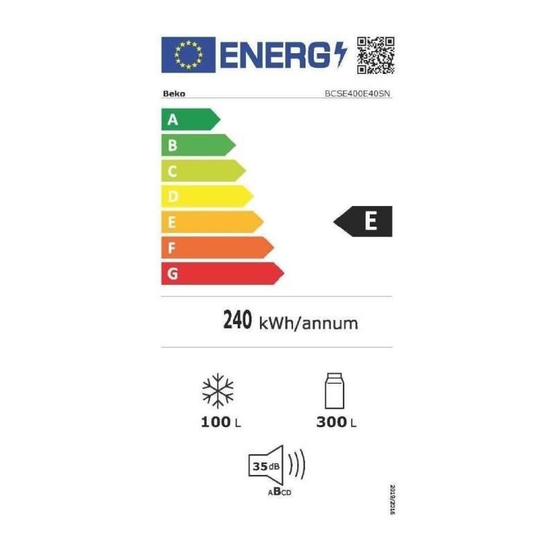 Réfrigérateur encastrable BEKO 2 portes 400L - Froid ventilé