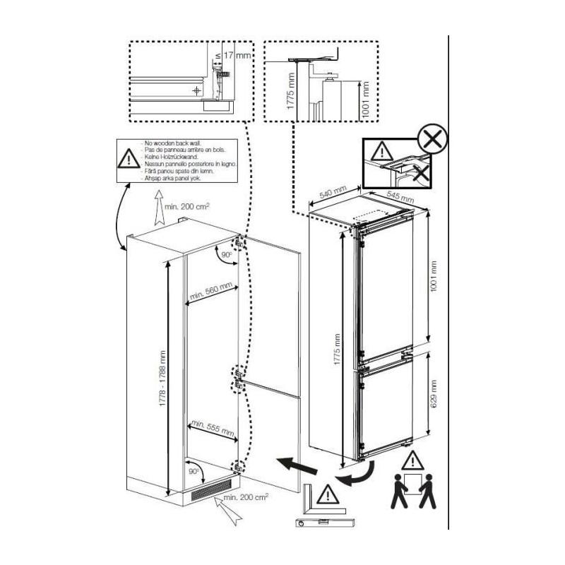 Réfrigérateur combiné intégrable BEKO - Classe E - 271 L - Blanc