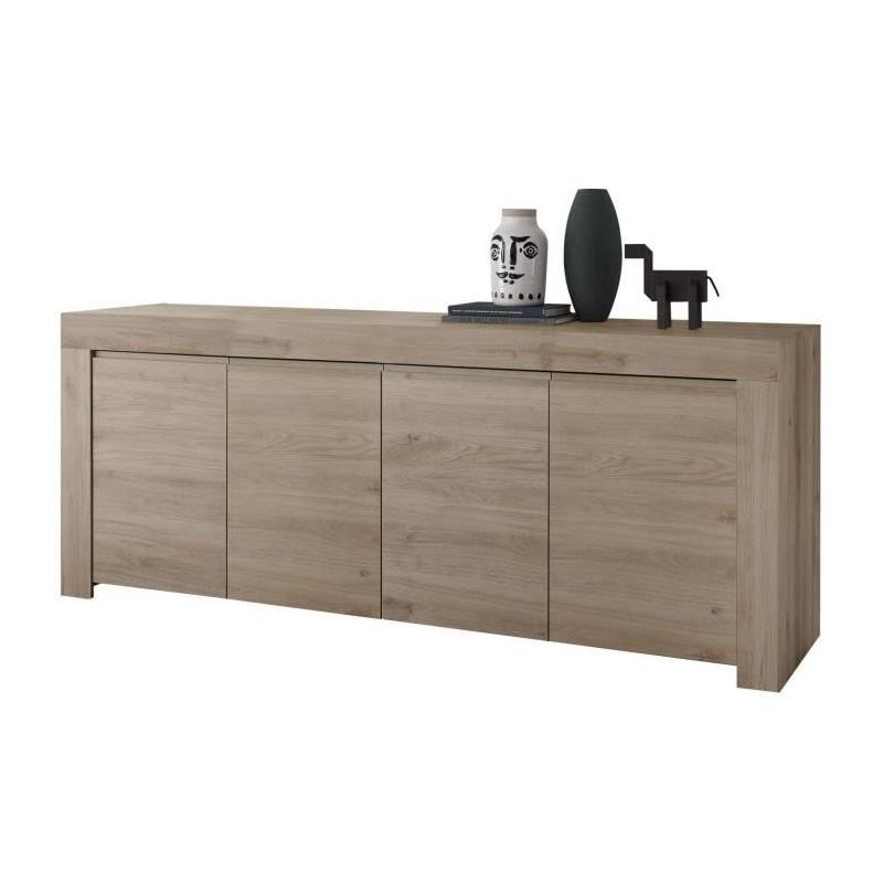 Buffet en chêne clair FAENZA - 4 portes - 210 x 42 x 81 cm