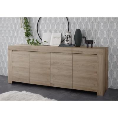 Buffet en chêne clair FAENZA - 4 portes - 210 x 42 x 81 cm