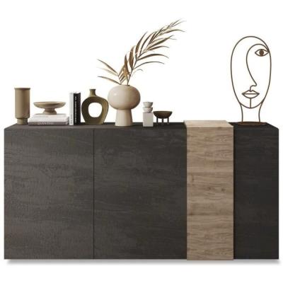 Buffet VENEZIA 3 portes Gris titan / Chene Cadiz