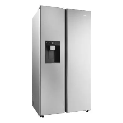 Haier SBS 90 Serie 5 HSW59F18EIMM frigo américain Pose libre 601 L E Platine, Acier inoxydable