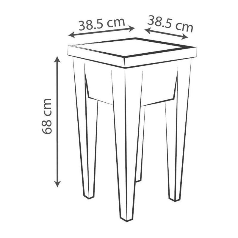 Potager Urbain Anthracite - 38,5x38,5x68 cm - 4 Bouchons d'Évacuation