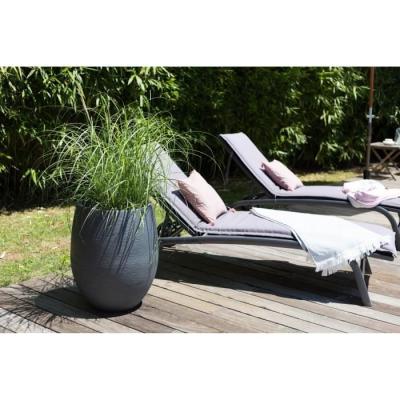 Jardinière Graphit Ø50cm - 53L - Gris anthracite