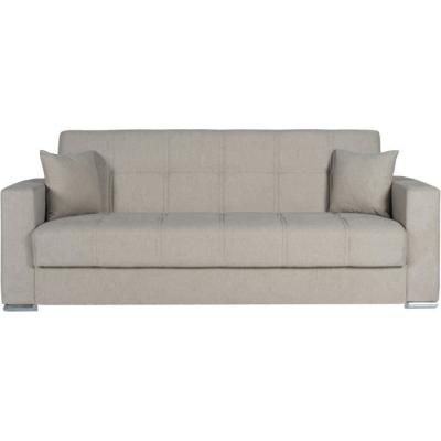 Canapé convertible 3 places ALBA - Tissu beige - Design pratique