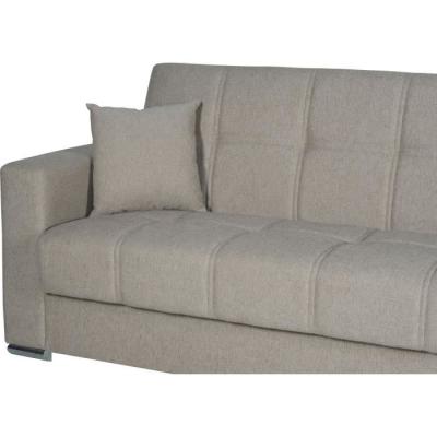 Canapé convertible 3 places ALBA - Tissu beige - Design pratique