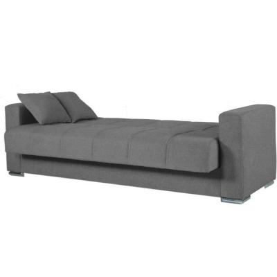 Canapé convertible 3 places ALBA gris foncé - Avec rangement - 226 x 85 x 92 cm