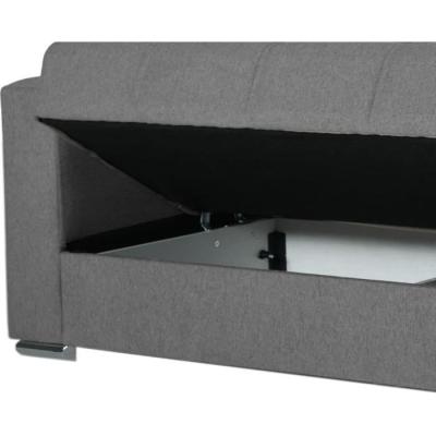 Canapé convertible 3 places ALBA gris foncé - Avec rangement - 226 x 85 x 92 cm