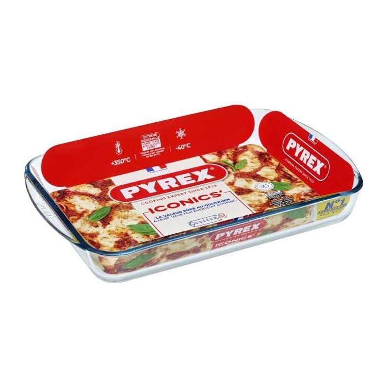 Plat à lasagnes Pyrex 40 x 27 cm en verre borosilicate
