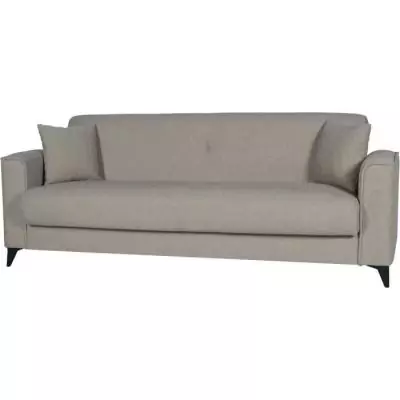 Canapé convertible 3 places BERGAMO - Tissu beige - Coffre de rangement Canapé convertible 3 places BERGAMO - Tissu beige - Coffre de rangement