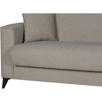 Canapé convertible 3 places BERGAMO - Tissu beige - Coffre de rangement
