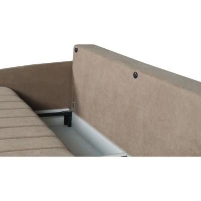 Canapé convertible 3 places BETTA - Tissu beige - Avec coffre de rangement