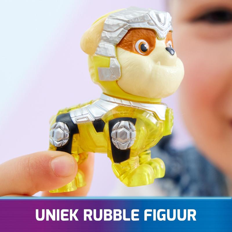 PAW Patrol - Pat Patrouille - Véhicule + Figurine Ruben du Film - Voiture Figurine À Collectionner - Sons Lumières - Pat
