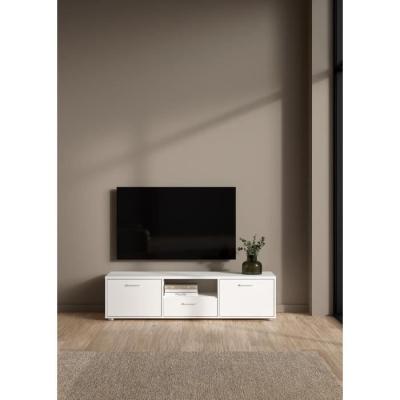 Meuble TV MEDIA Blanc mat - Design moderne - 147,2 x 39,8 x 38,4 cm