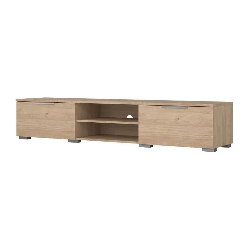 Meuble TV MATCH Beige effet bois mat - Design moderne