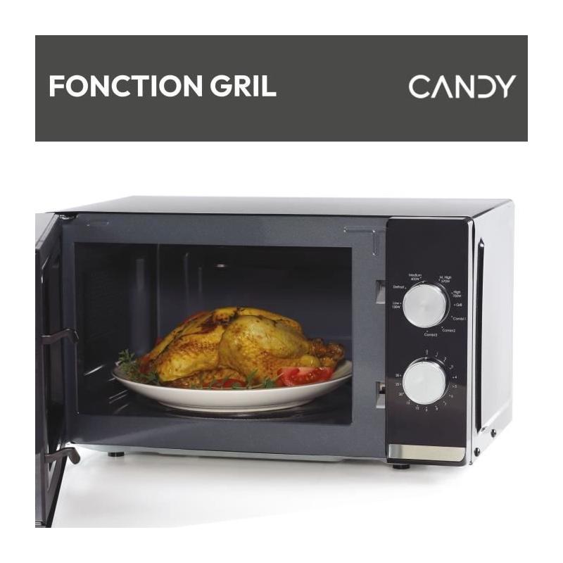 Micro-ondes Gril CANDY Moderna 20L 700W - UI mécanique 6 niveaux de puissance