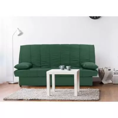 Banquette clic clac 3 places vert 100% coton - Style Contemporain