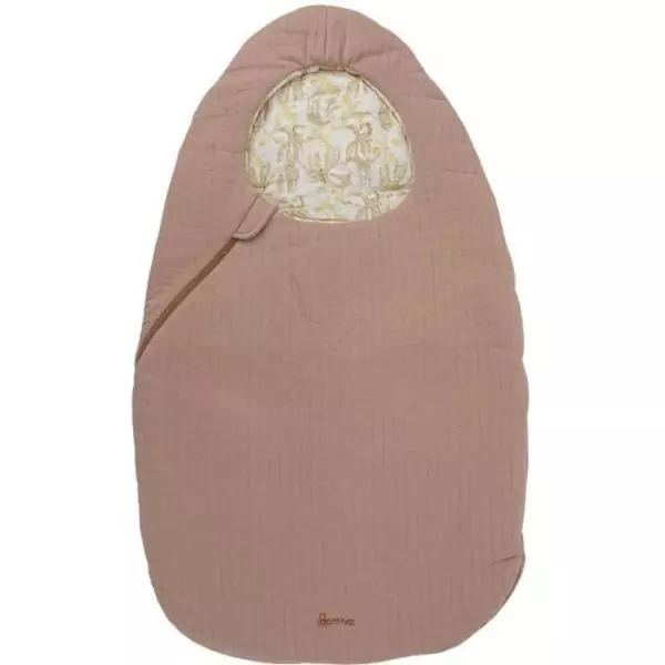 Nid d'ange réversible uni / motif Safari Rose Blush 0-3 mois