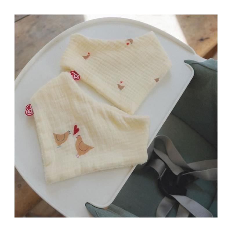 Lot de 2 bavoirs bandanas coton doux DOMIVA