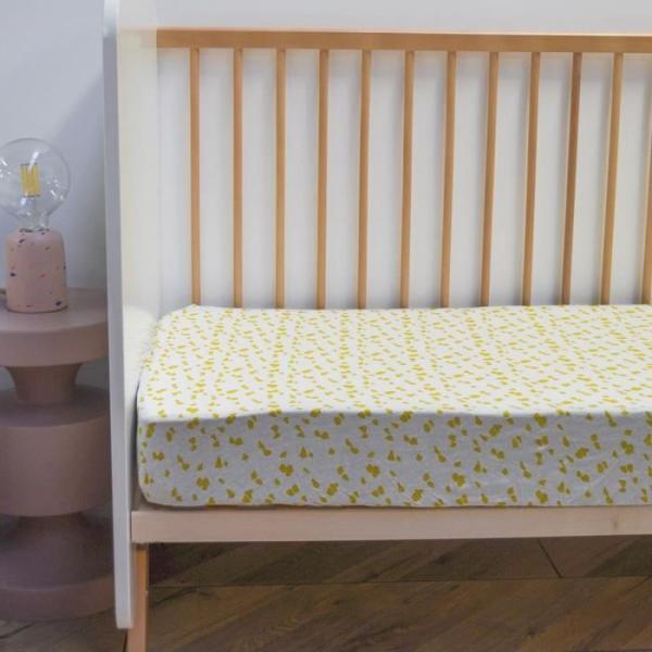 Drap housse jersey - DOMIVA - Savane - 60 x 120 cm - Coton extensible - oeKO-TEX