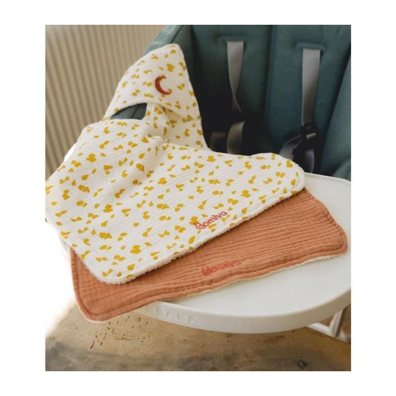 Lot de 2 bavoirs DOMIVA Savane en coton doux - Pratiques et mignons
