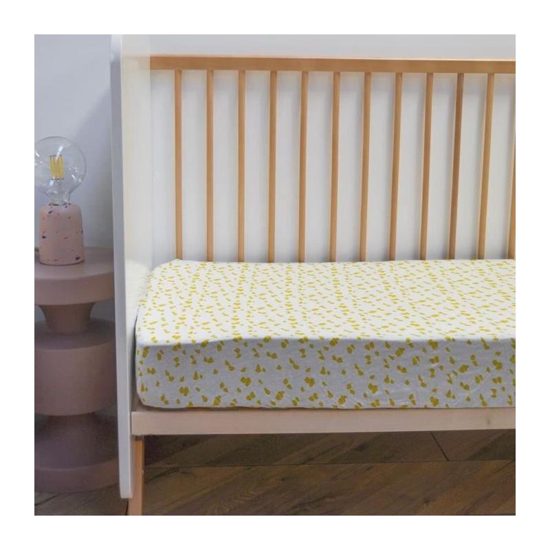 Drap housse enfant imprimé savane Jaune 70x140 cm