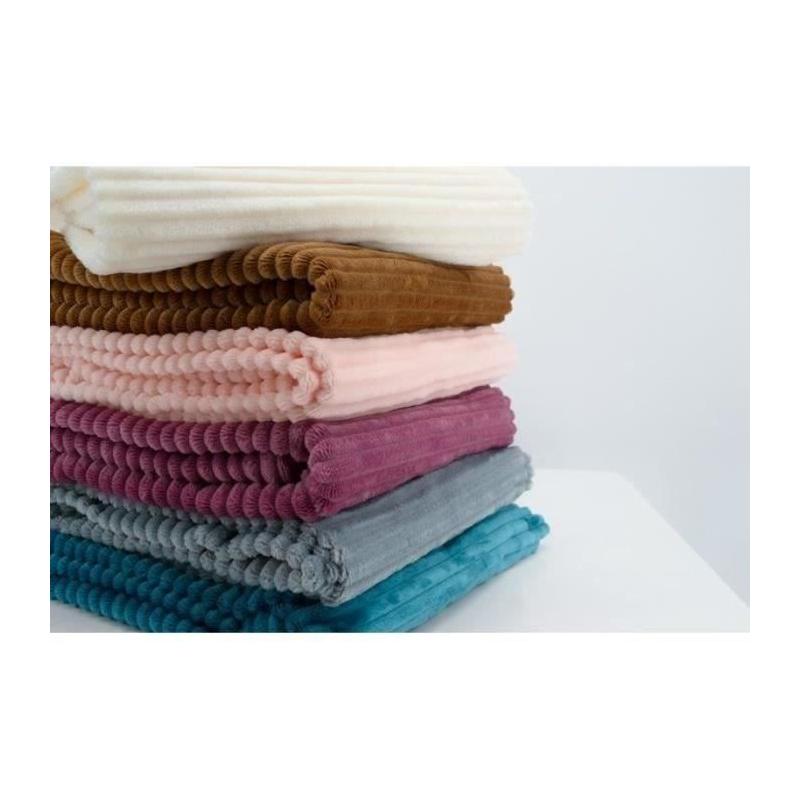 Couverture boudoir douce et chaude - DOMIVA - Gris bleu