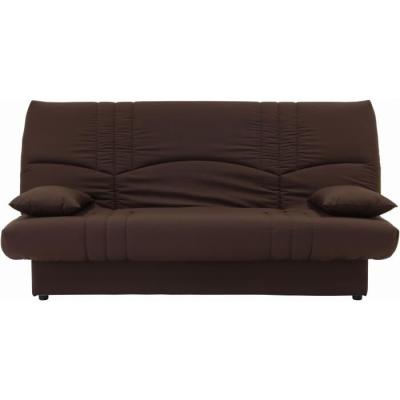 Banquette clic clac 3 places en tissu chocolat - Style Contemporain