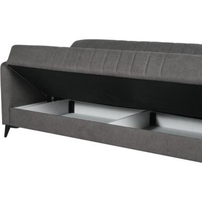 Canapé convertible 3 places ENZO taupe - Coffre de rangement