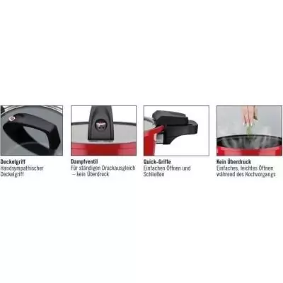 Cuiseur basse pression GSW 24 cm 6 L - Induction - Rouge