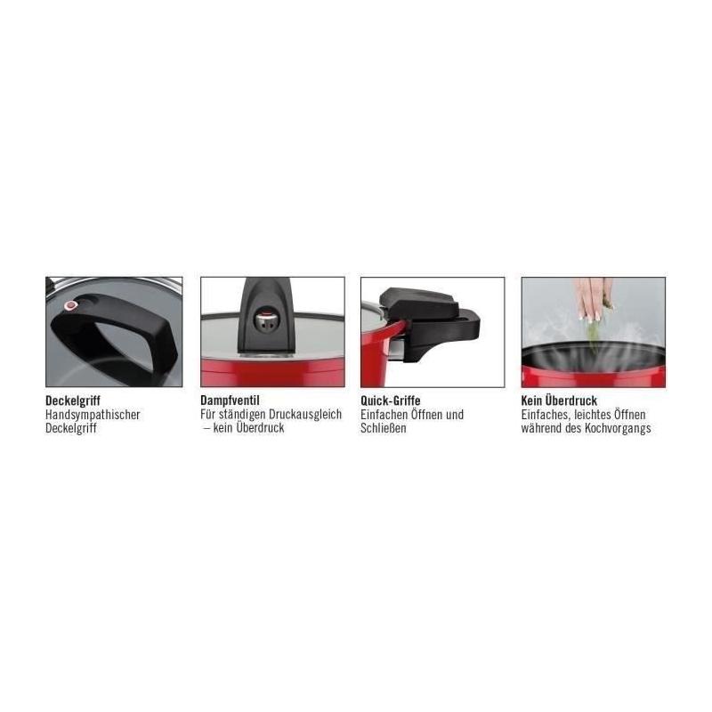 Cuiseur basse pression GSW 24 cm 6 L - Induction - Rouge