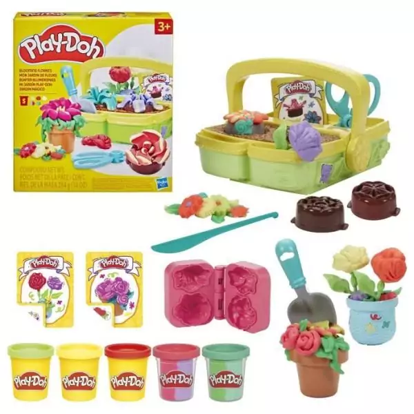 Play-Doh Mon jardin de fleurs, coffret de pâte a modeler inspiré du jardinage et de la nature, loisirs créatifs pour enfants,
