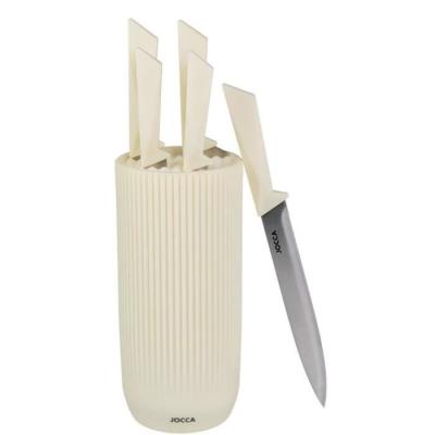 Ensemble de 5 couteaux JOCCA - Bloc polypropylène - Beige