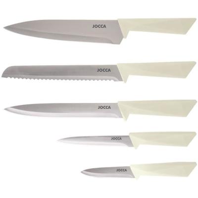 Ensemble de 5 couteaux JOCCA - Bloc polypropylène - Beige
