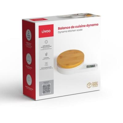 Balance de cuisine dynamo - LIVOO - Sans pile ni chargement - 5kg - 4 unités - Écran