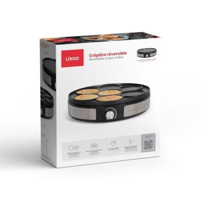 Crêpière réversible 1500W - Livoo DOP247 - Plaque Ø33 ou 7 x Ø10 cm