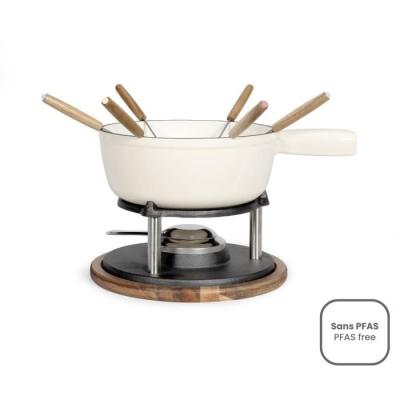 Service à fondue traditionnel LIVOO pour 6 personnes - Fonte émaillée