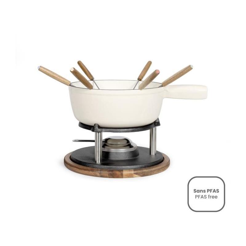 Service à fondue traditionnel LIVOO pour 6 personnes - Fonte émaillée