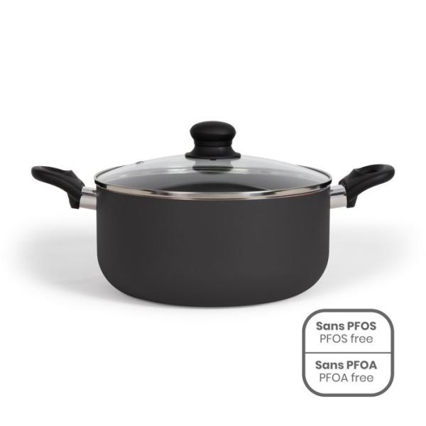 Faitout - LIVOO - MEP150R - 24 cm - Antiadhésif sans PFOA ni PFOS - Poignées silicone - Tous feux dont induction