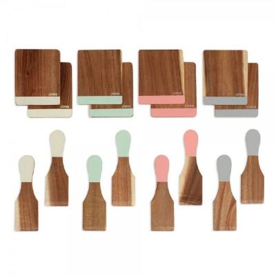 Ensemble de cuisine miniature avec 8 spatules + 8 planchettes bois