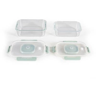 Ensemble de 2 boîtes sous vide en verre borosilicate - LIVOO