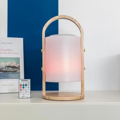 Lampe enceinte bluetooth sans fil LUMISKY WOODY PLAY - H37 cm