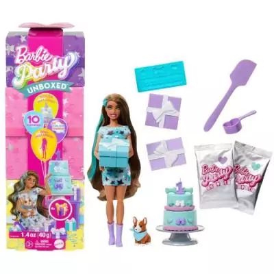 BARBIE Party unboxed chien bleu - Poupée JFG72
