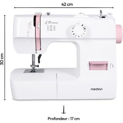 Machine à Coudre MEDION SM 70 Rose - 12 Points - LED