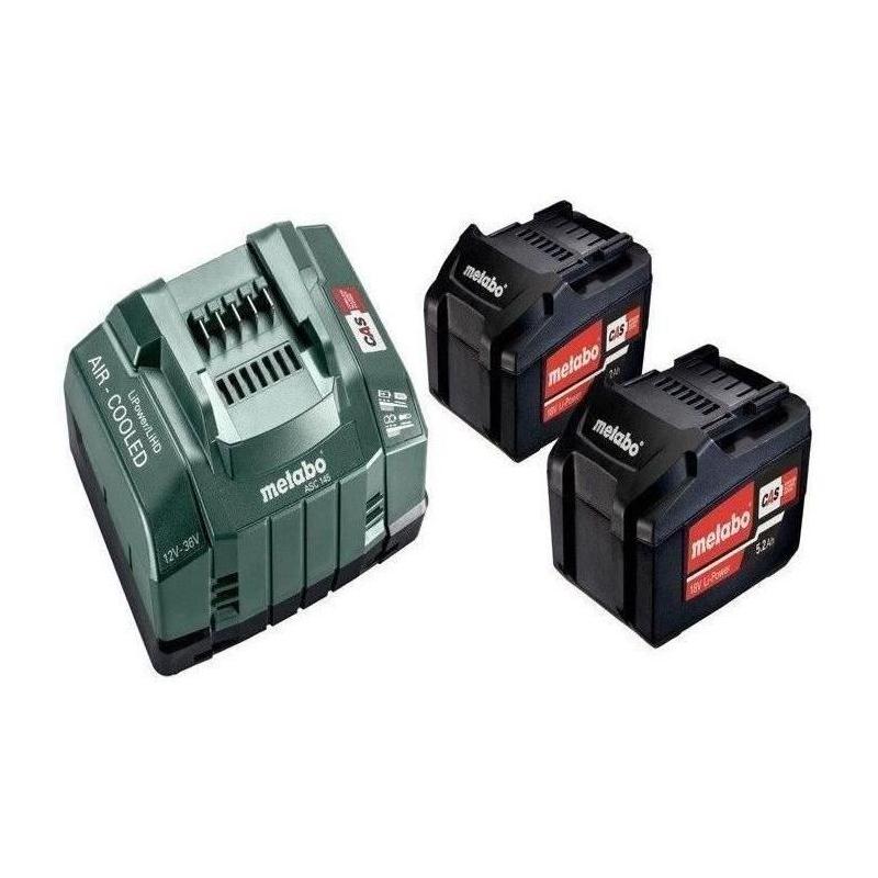 Set de base 2 batteries 5,2Ah Li-Power 18V Metabo - Boîte en carton