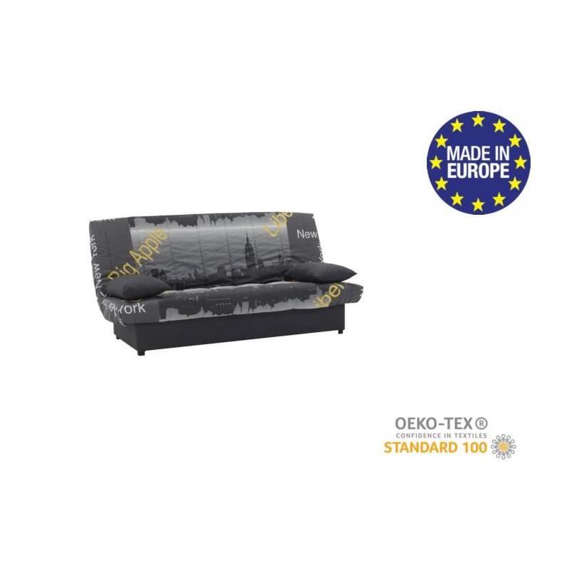 Banquette clic clac 3 places New York jaune - L190 x P92 cm