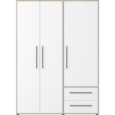 Armoire de chambre MOKKARIS Chene Sonoma/Blanc mat - 3 portes